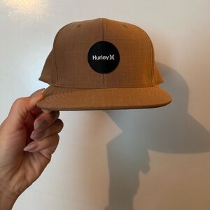 Hurley Tan Snapback Cap with Black Logo